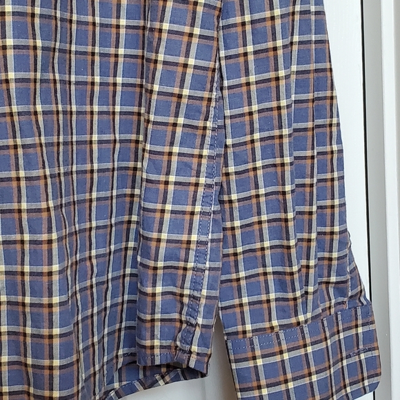 $138 Johnny-O Ajax Hangin Out Button Down Shirt Blue Plaid Men's Size Medium - Picture 5 of 8